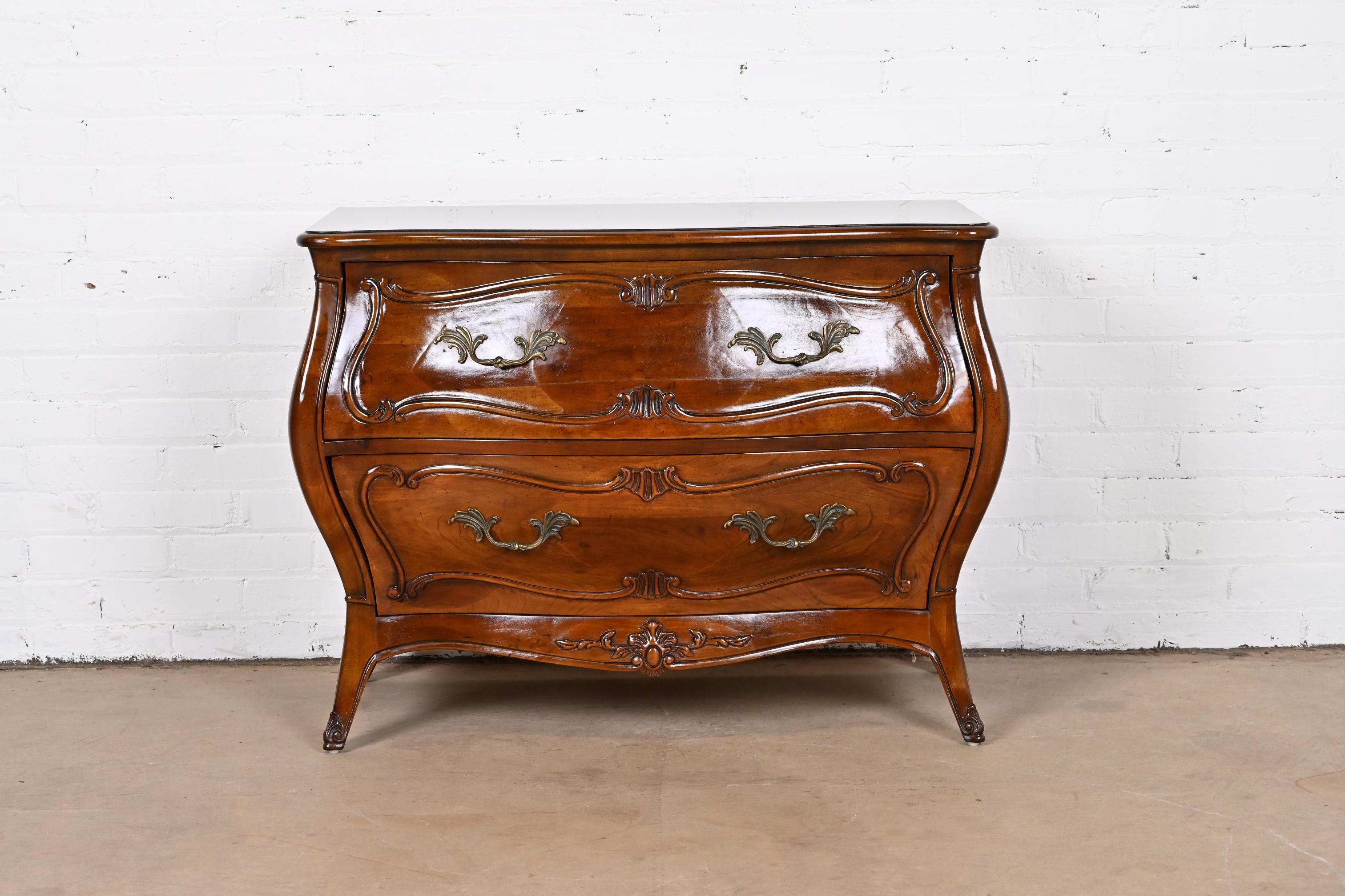 American Henredon French Provincial Louis XV Carved Walnut Bombay Chest