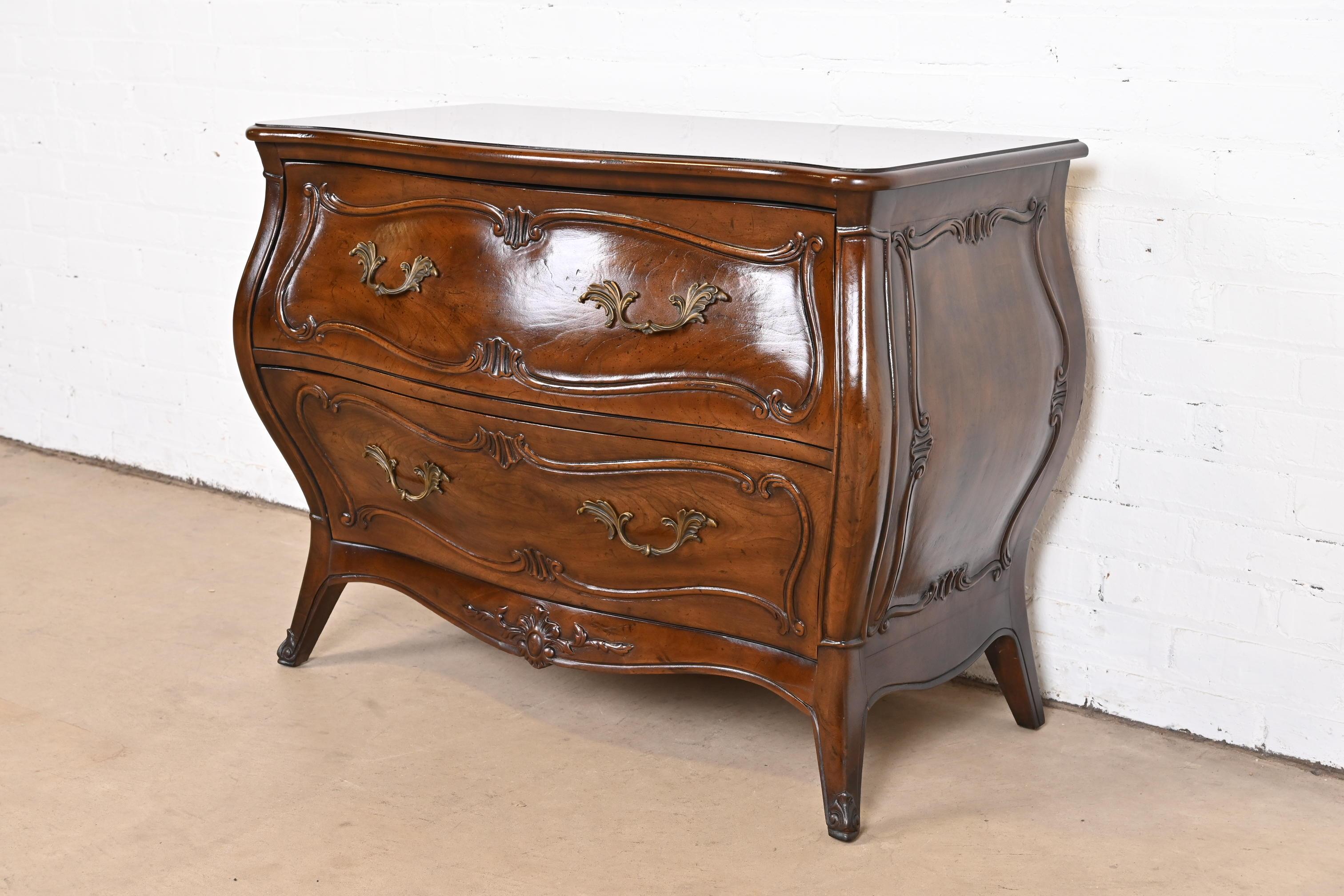 American Henredon French Provincial Louis XV Carved Walnut Bombay Chest