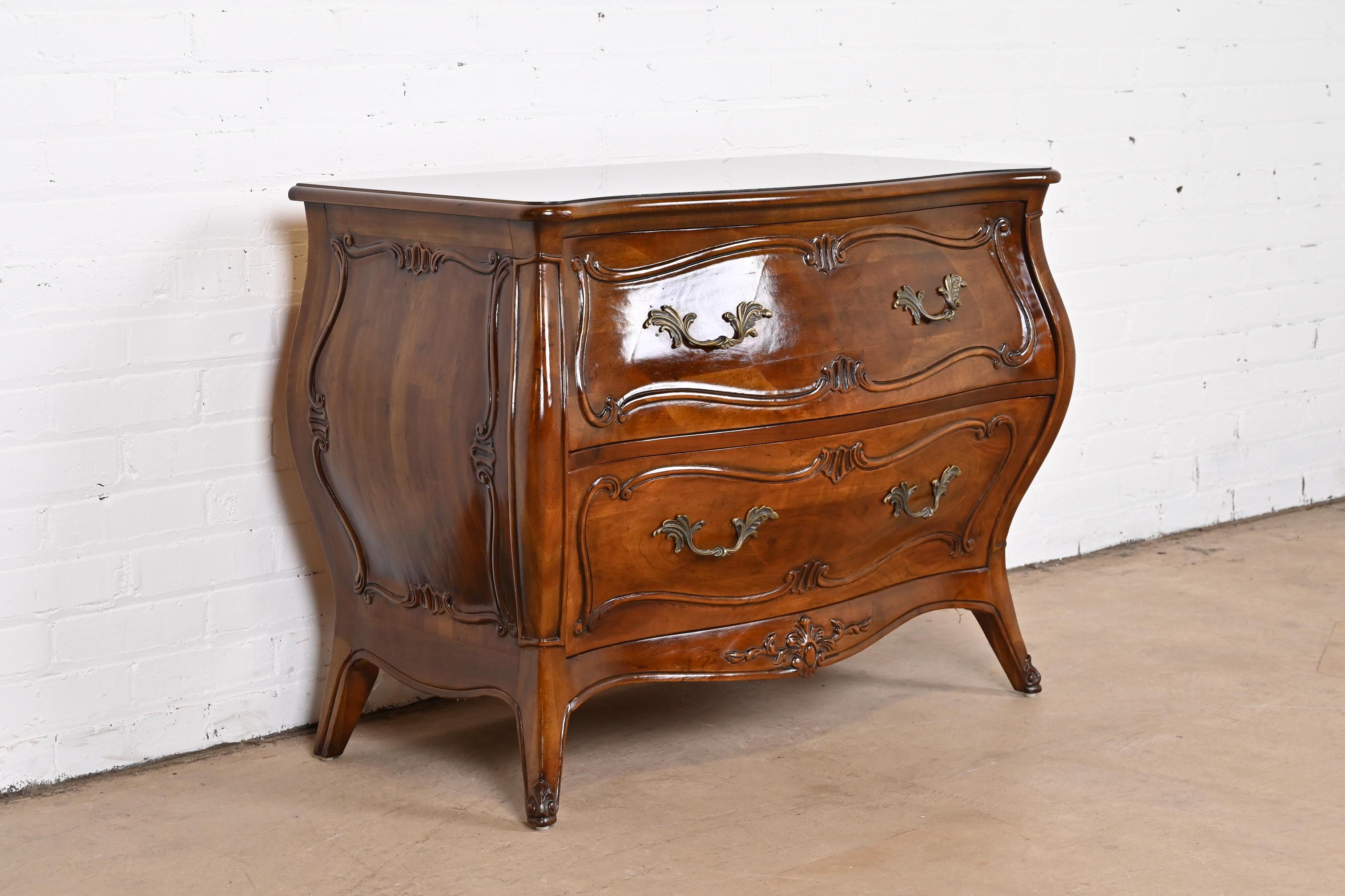 Henredon French Provincial Louis XV Carved Walnut Bombay Chest 1