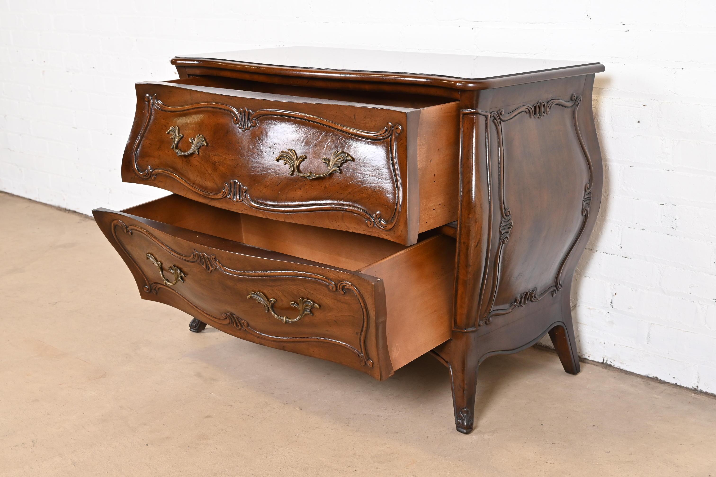 Henredon French Provincial Louis XV Carved Walnut Bombay Chest 1