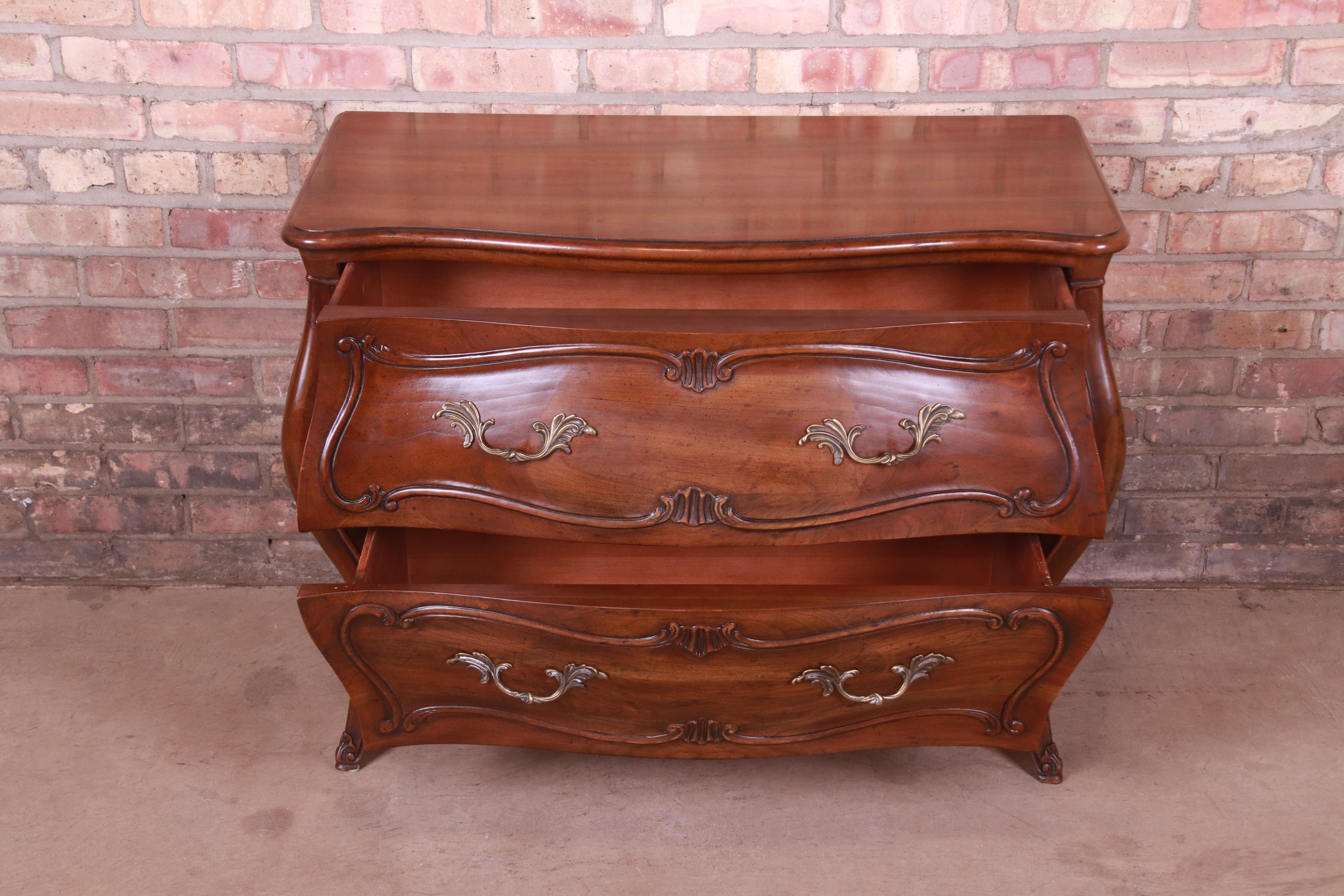 Henredon French Provincial Louis XV Carved Walnut Bombay Chest 1