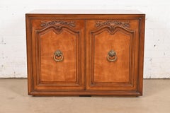 Henredon French Provincial Louis XV Carved Walnut Buffet Server or Bar Cabinet