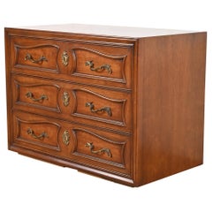 Henredon French Provincial Louis XV Carved Walnut Chest of Drawers, Circa 1960s