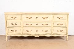 Henredon French Provincial Louis XV Cream Lacquered Triple Dresser, Circa 1960s