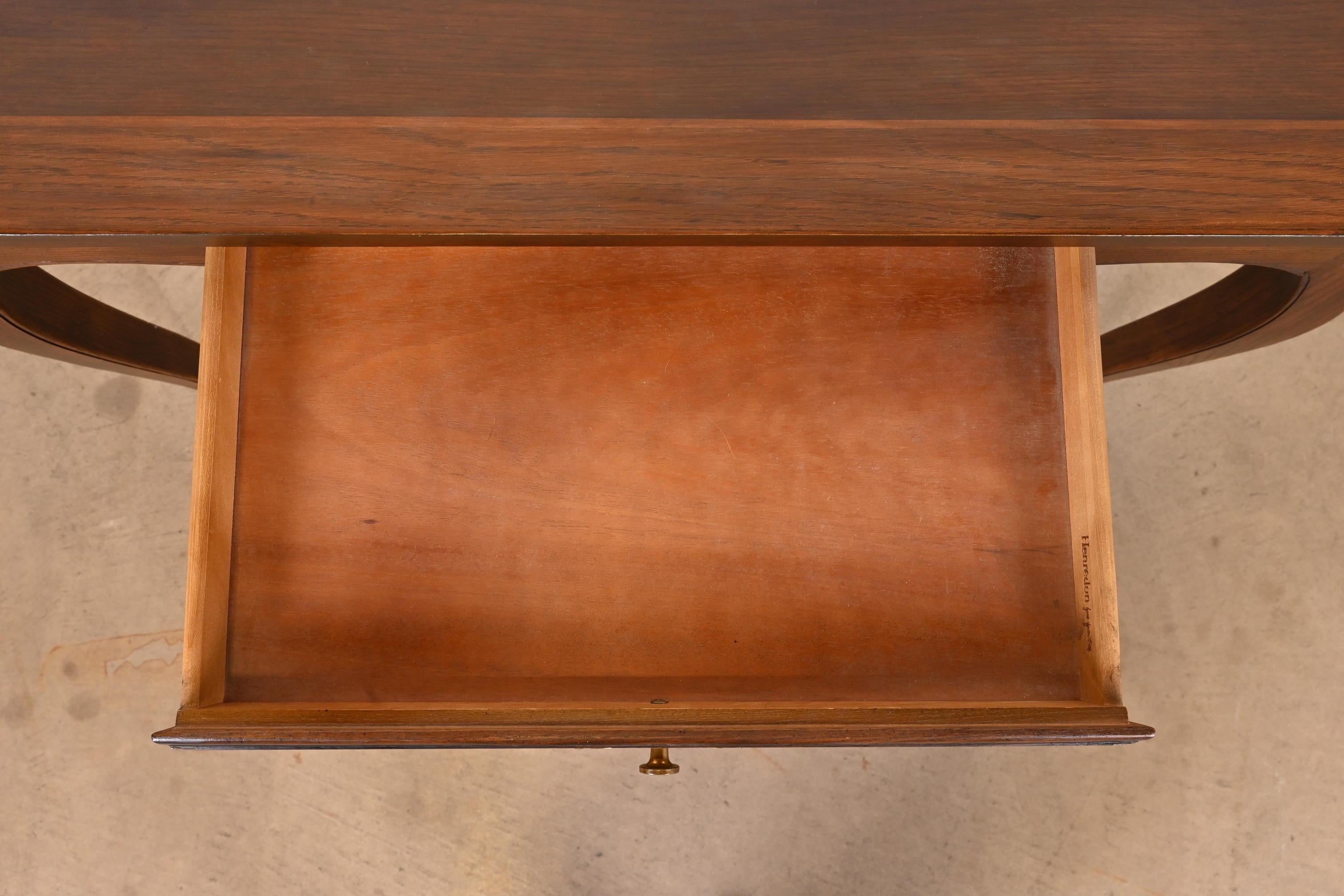 Henredon French Provincial Louis XV Oak Writing Desk For Sale 2