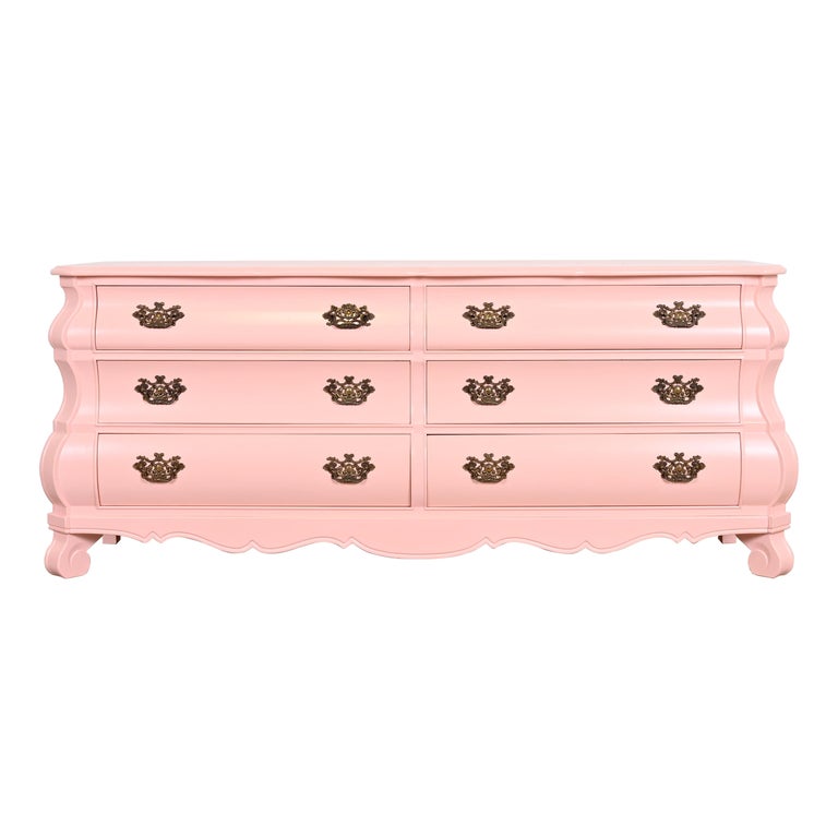Henredon French Provincial Louis XV Pink Lacquered Bombay Form Double  Dresser For Sale at 1stDibs | henredon french provincial dresser, blush pink  dresser, henredon bombay chest