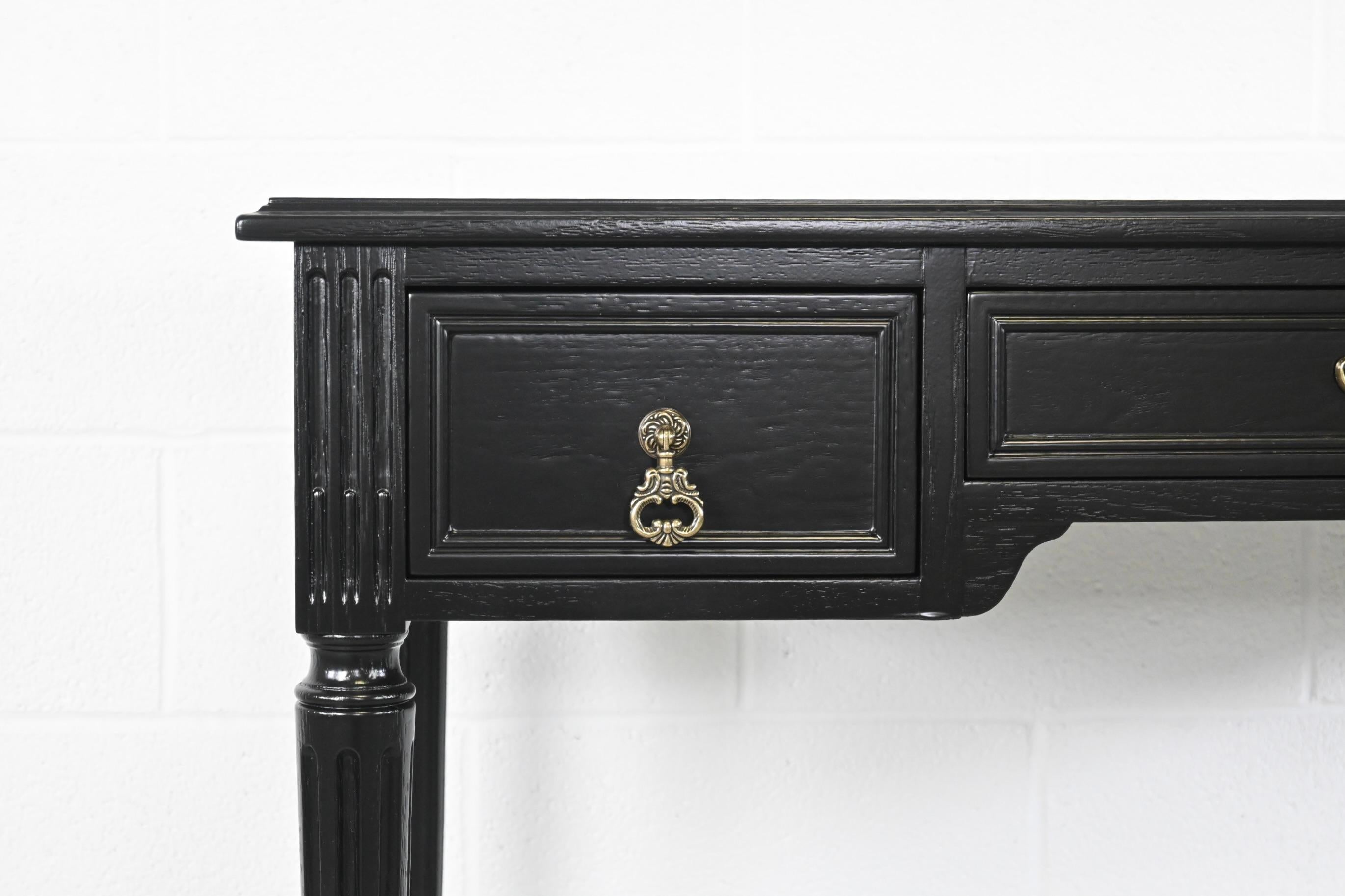 Henredon French Regency Black Lacquered Writing Desk 2