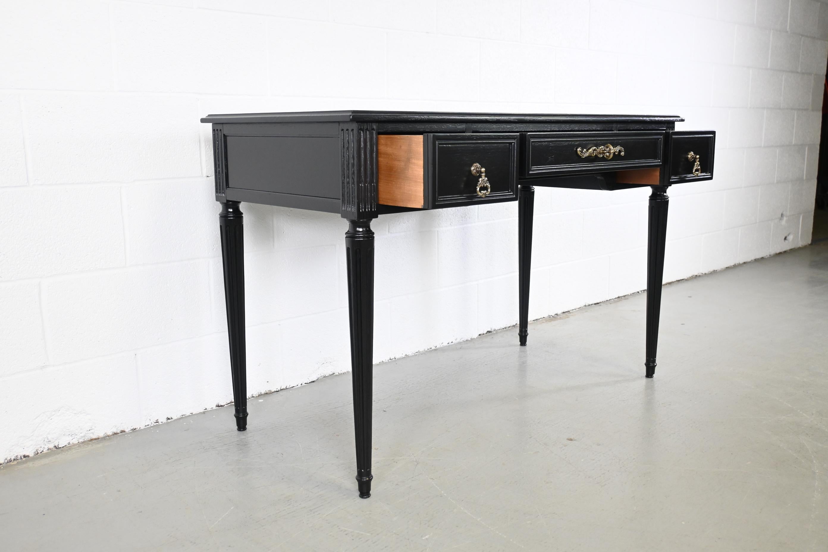 Henredon French Regency Black Lacquered Writing Desk 3