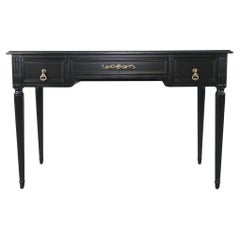 Henredon French Regency Black Lacquered Writing Desk