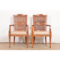 Henredon French Regency Louis XVI Armchairs or Dining Captain Chairs, Pair