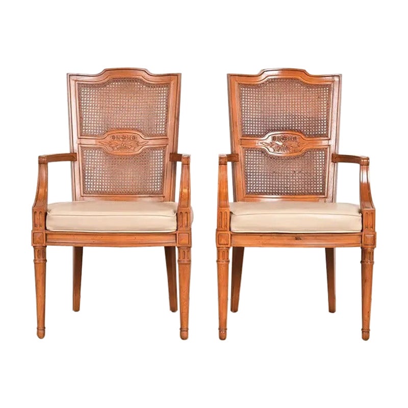 Henredon French Regency Louis XVI Armchairs oder Dining Captain Chairs, Paar
