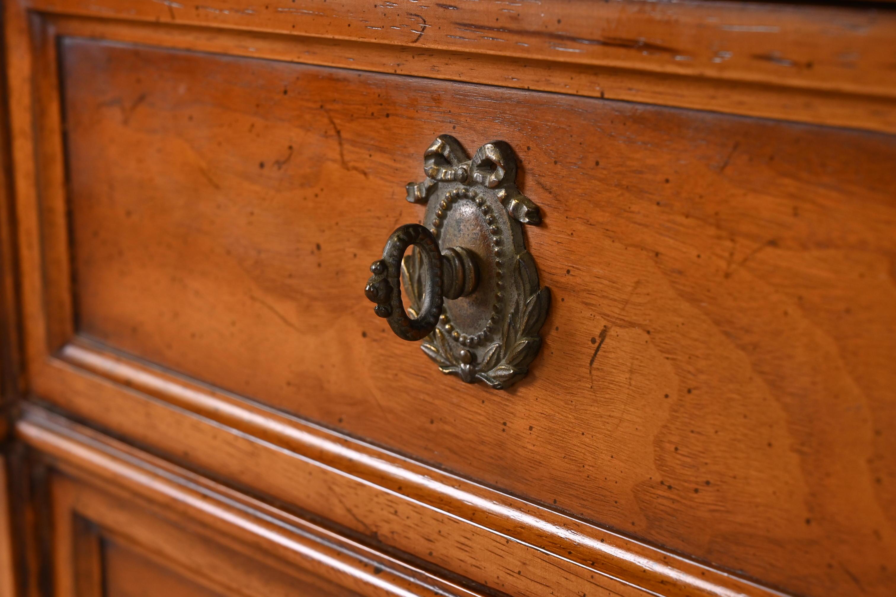 Henredon French Regency Louis XVI Carved Cherry Wood Long Dresser or Credenza 4