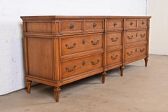 Henredon French Regency Louis XVI Carved Cherry Wood Long Dresser or Credenza