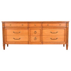 Henredon French Regency Louis XVI Carved Cherry Wood Long Dresser or Credenza
