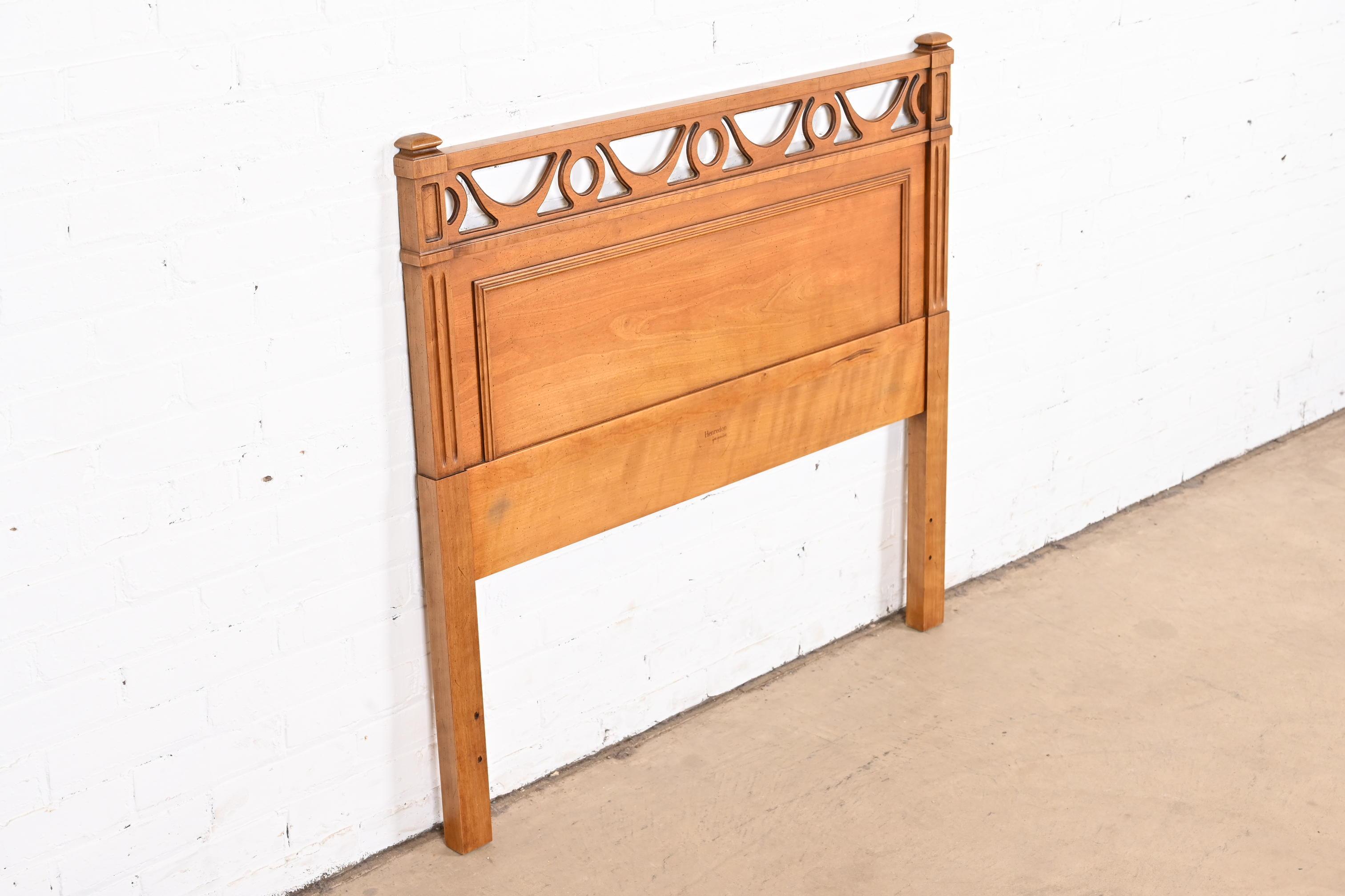 Mid-20th Century Henredon French Regency Louis XVI Carved Fruitwood Twin Size Headboard, 1960s
