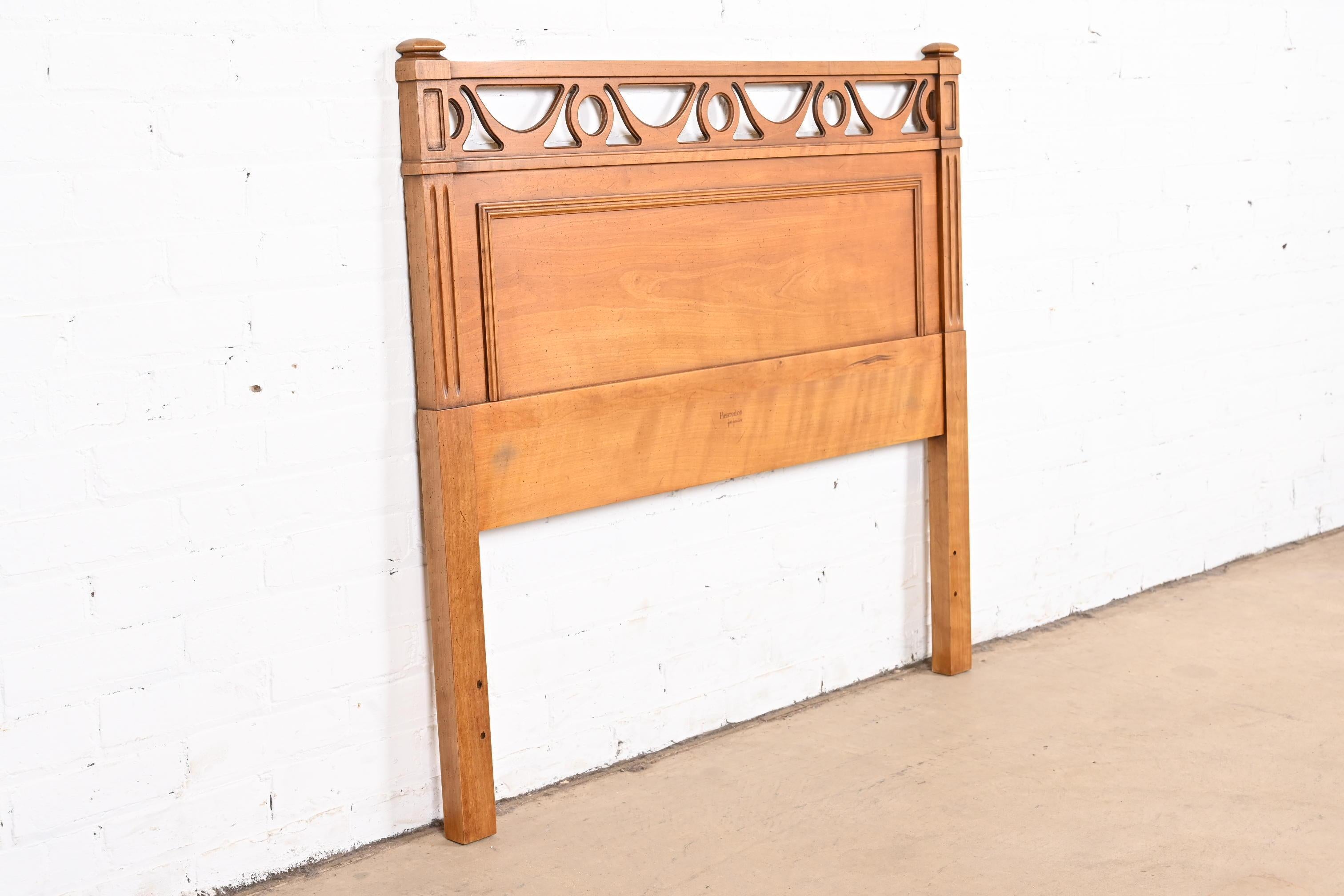 Henredon French Regency Louis XVI Carved Fruitwood Twin Size Headboard, 1960s 1