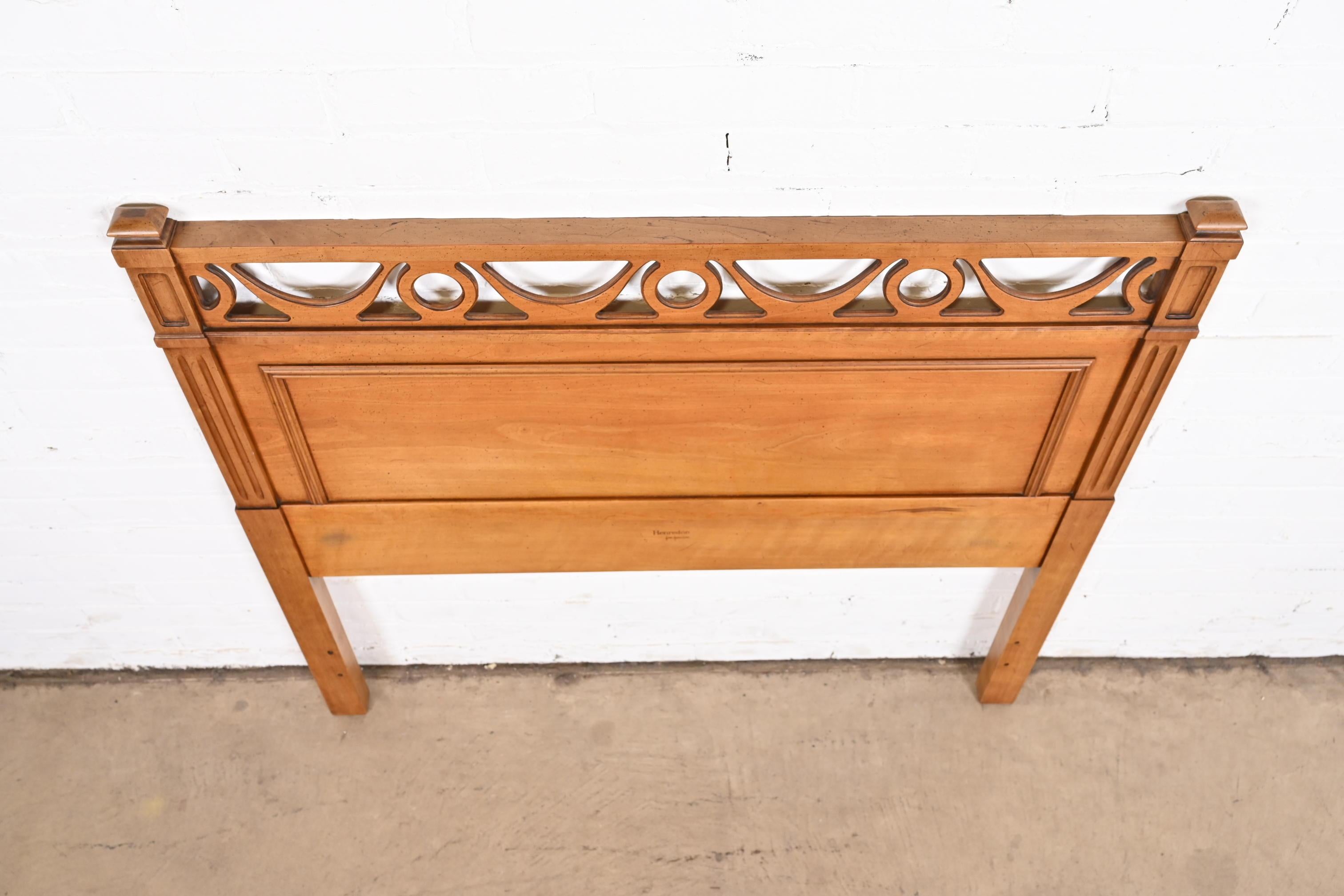 Henredon French Regency Louis XVI Carved Fruitwood Twin Size Headboard, 1960s 2