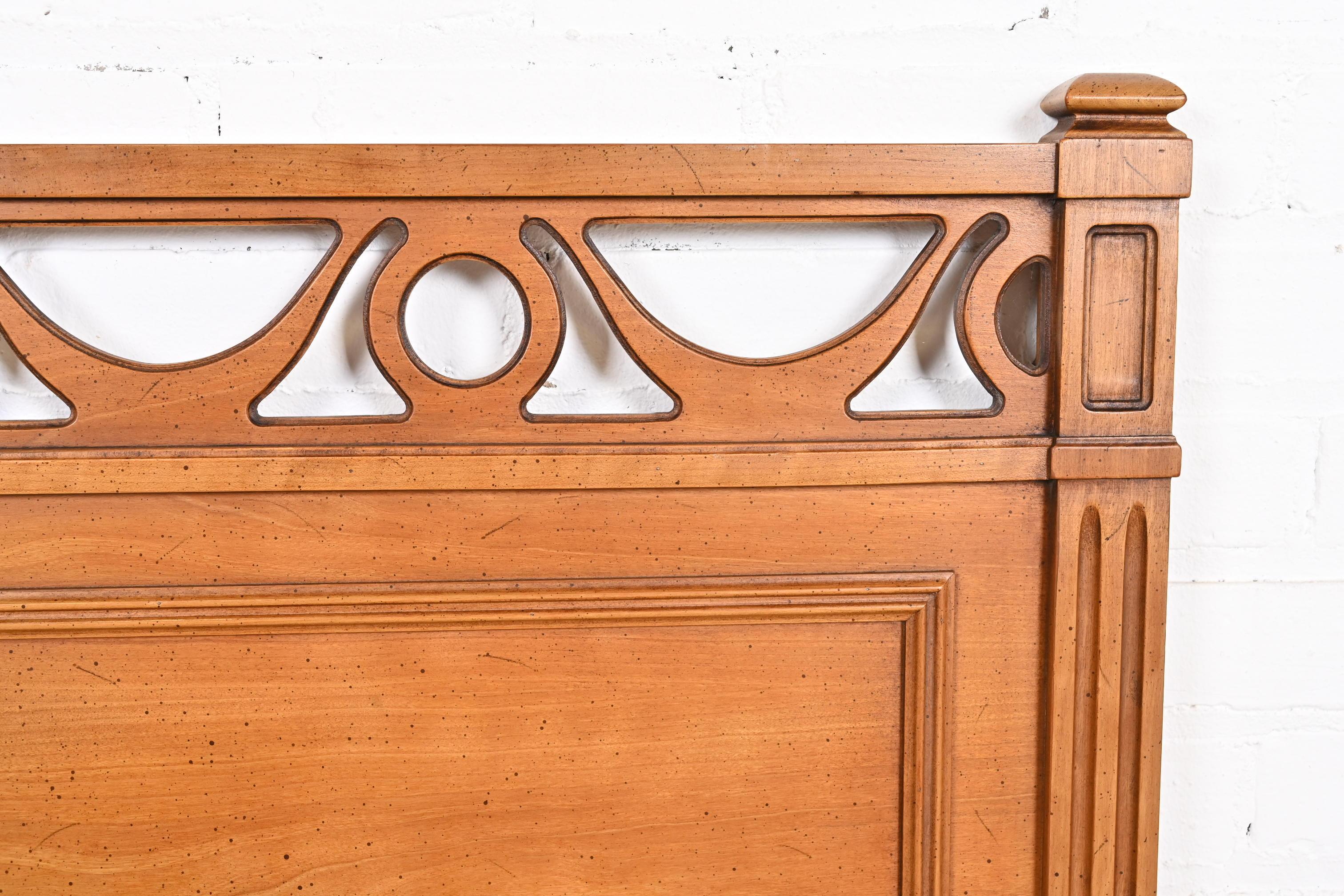 Henredon French Regency Louis XVI Carved Fruitwood Twin Size Headboard, 1960s 3