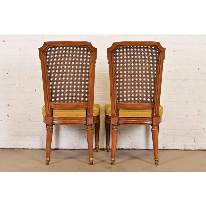 Henredon - Sedie da pranzo in noce intagliate in stile Reggenza francese Luigi XVI, set di quattro persone 4