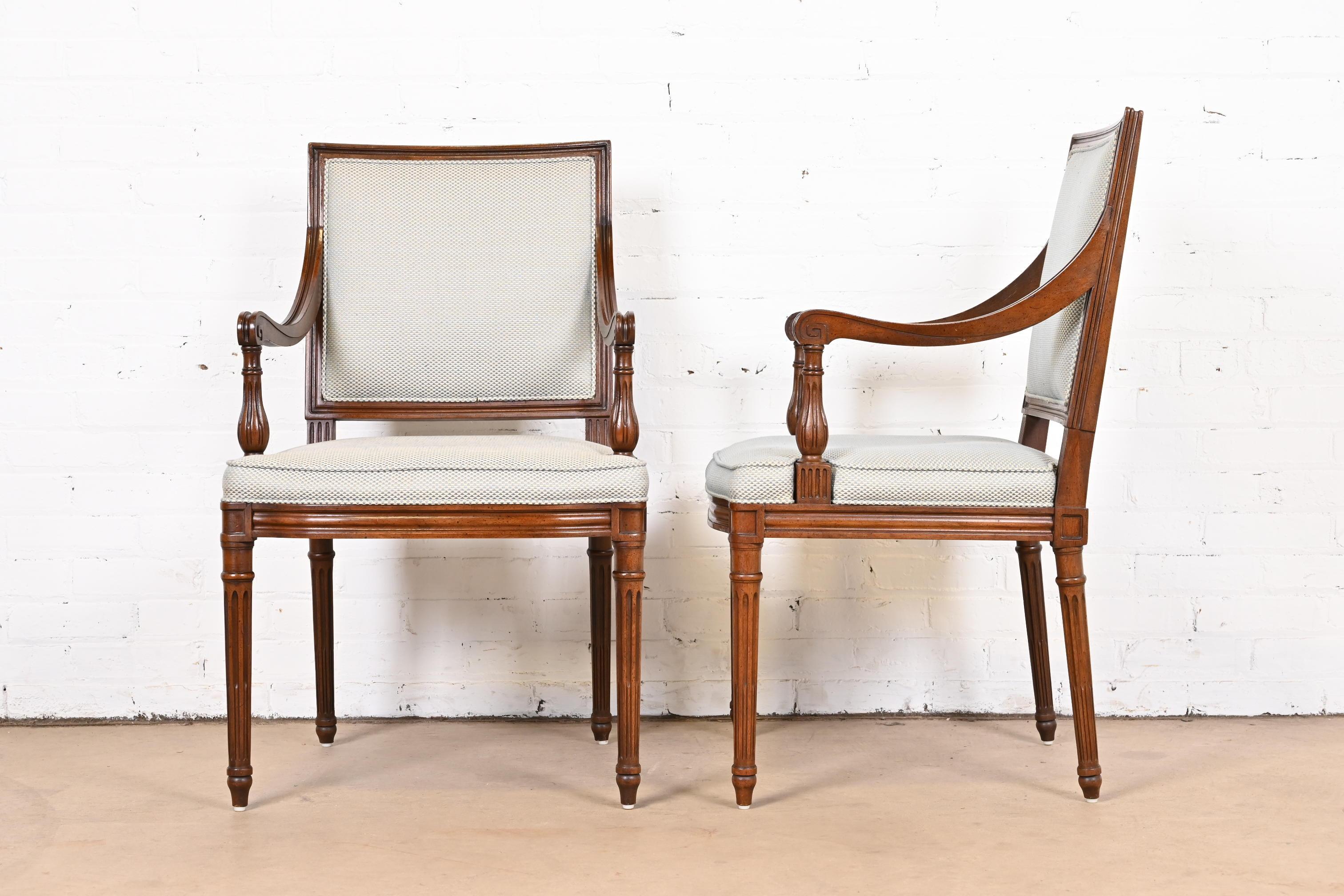 Henredon French Regency Louis XVI Carved Walnut Dining Chairs, Set of Six 9