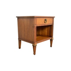 Henredon French Regency Louis XVI Carved Walnut Nightstand, Circa 1960s