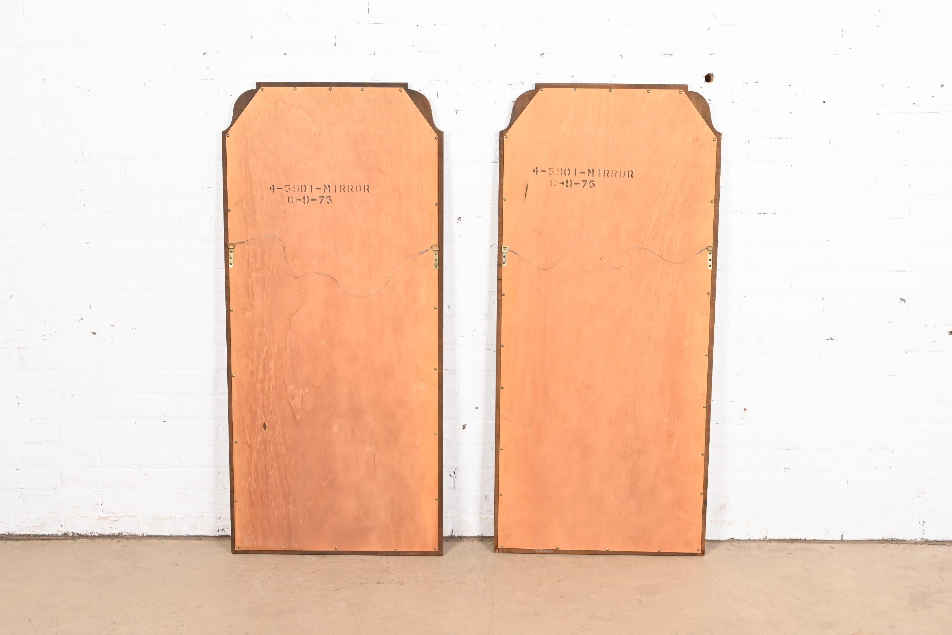 Henredon French Regency Louis XVI Carved Walnut Tall Wall Mirrors, Pair 4