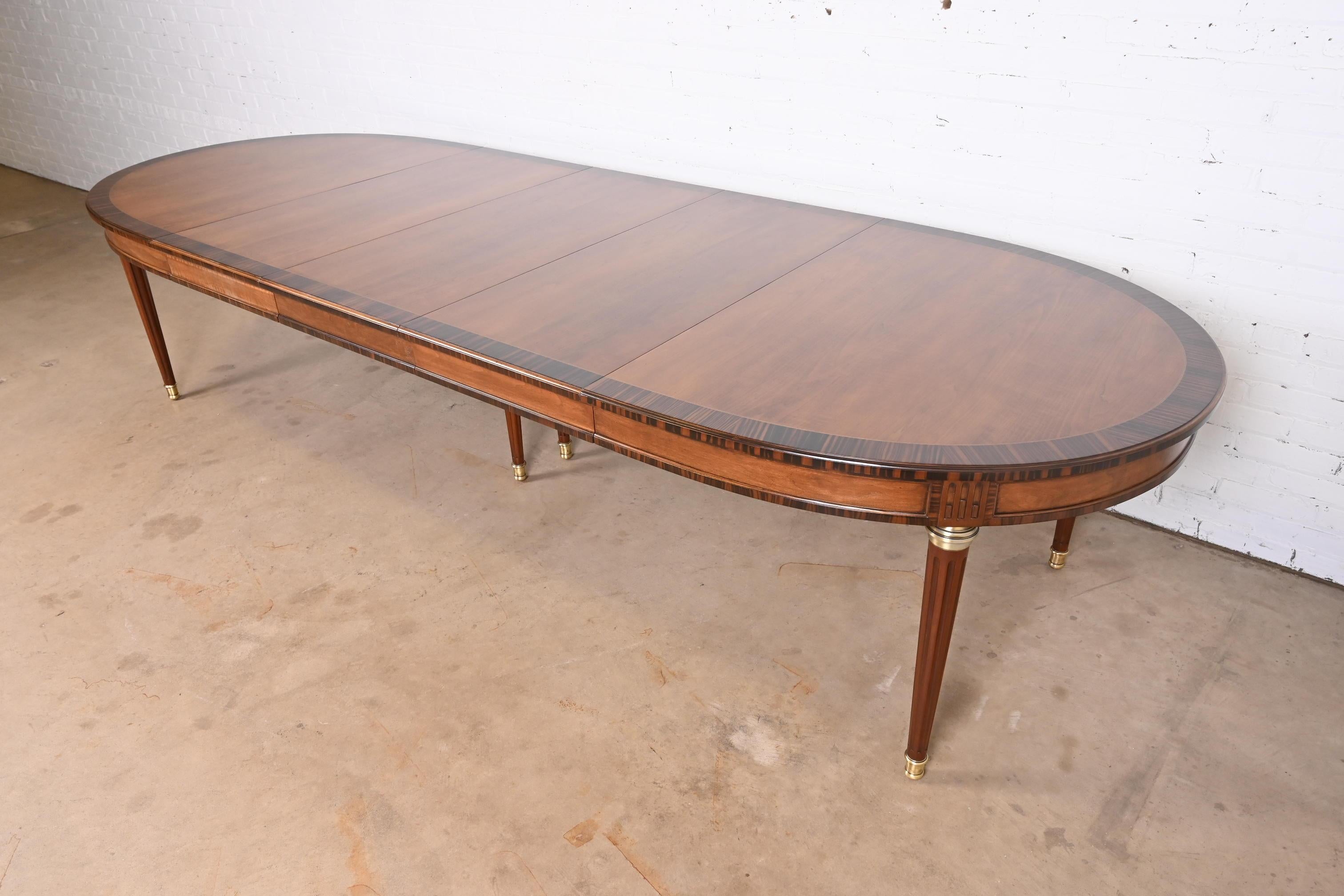 Henredon French Regency Louis XVI Cherry and Macassar Ebony Dining Table In Good Condition In South Bend, IN