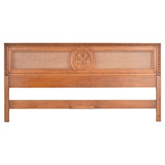 Henredon French Regency Louis XVI Cherry Wood and Cane King Size Headboard
