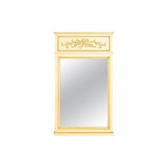 Henredon French Regency Louis XVI Cream Lacquered Tall Wall Mirror, Circa 1960s