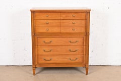 Henredon French Regency Louis XVI Fruitwood Highboy Dresser, circa 1960s