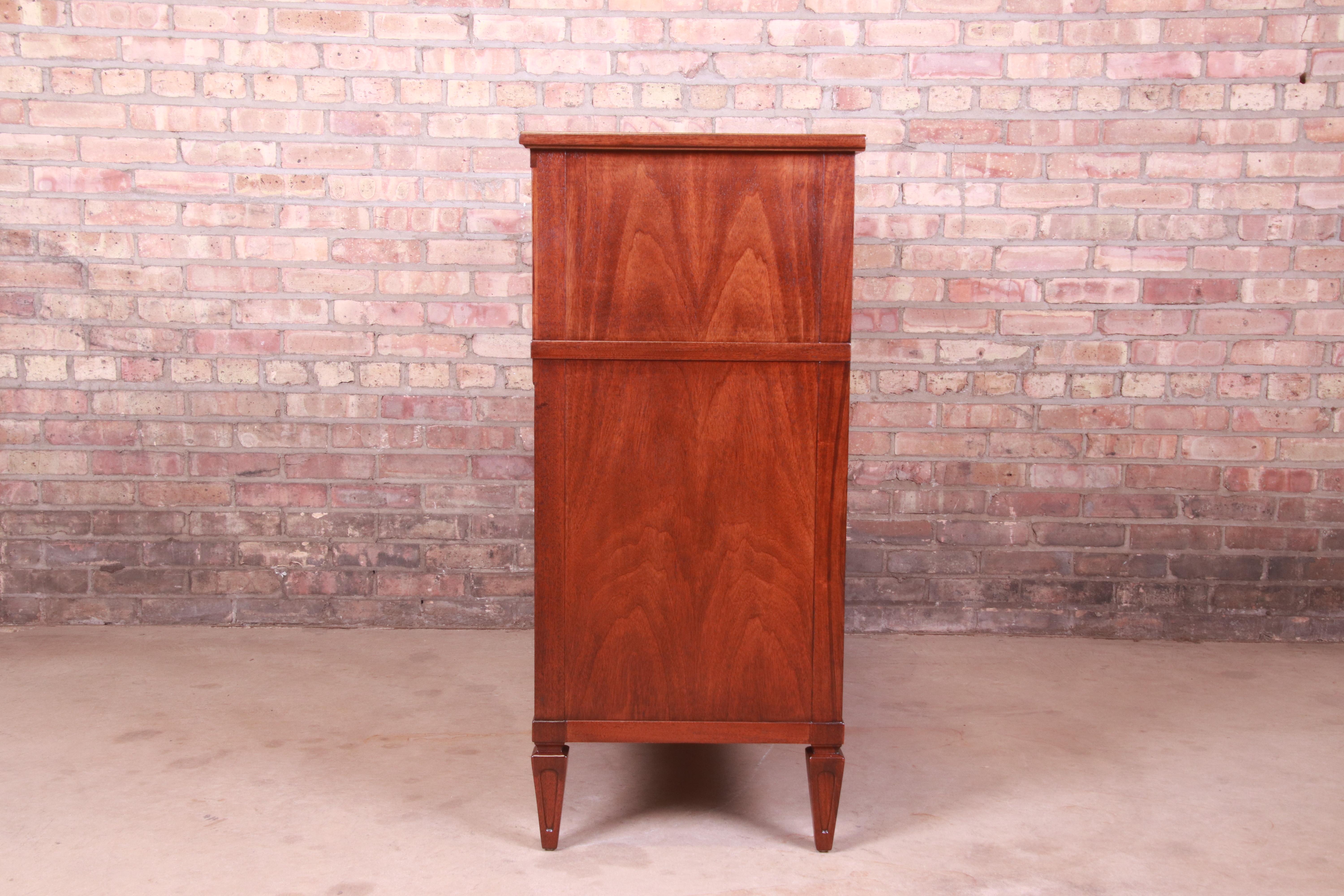 Henredon French Regency Louis XVI Mahogany Chest of Drawers, Newly Refinished 8