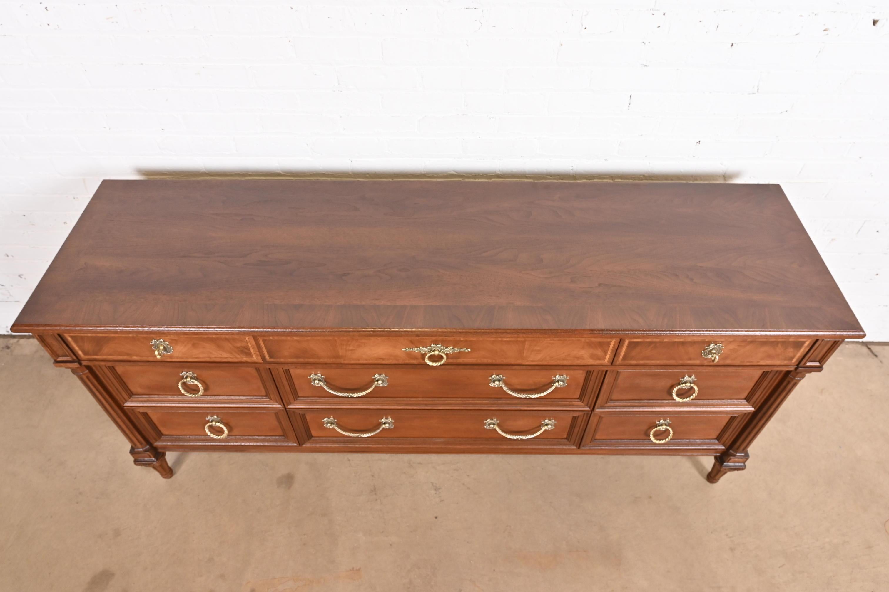 Henredon French Regency Louis XVI Mahogany Long Dresser or Credenza, Refinished For Sale 4