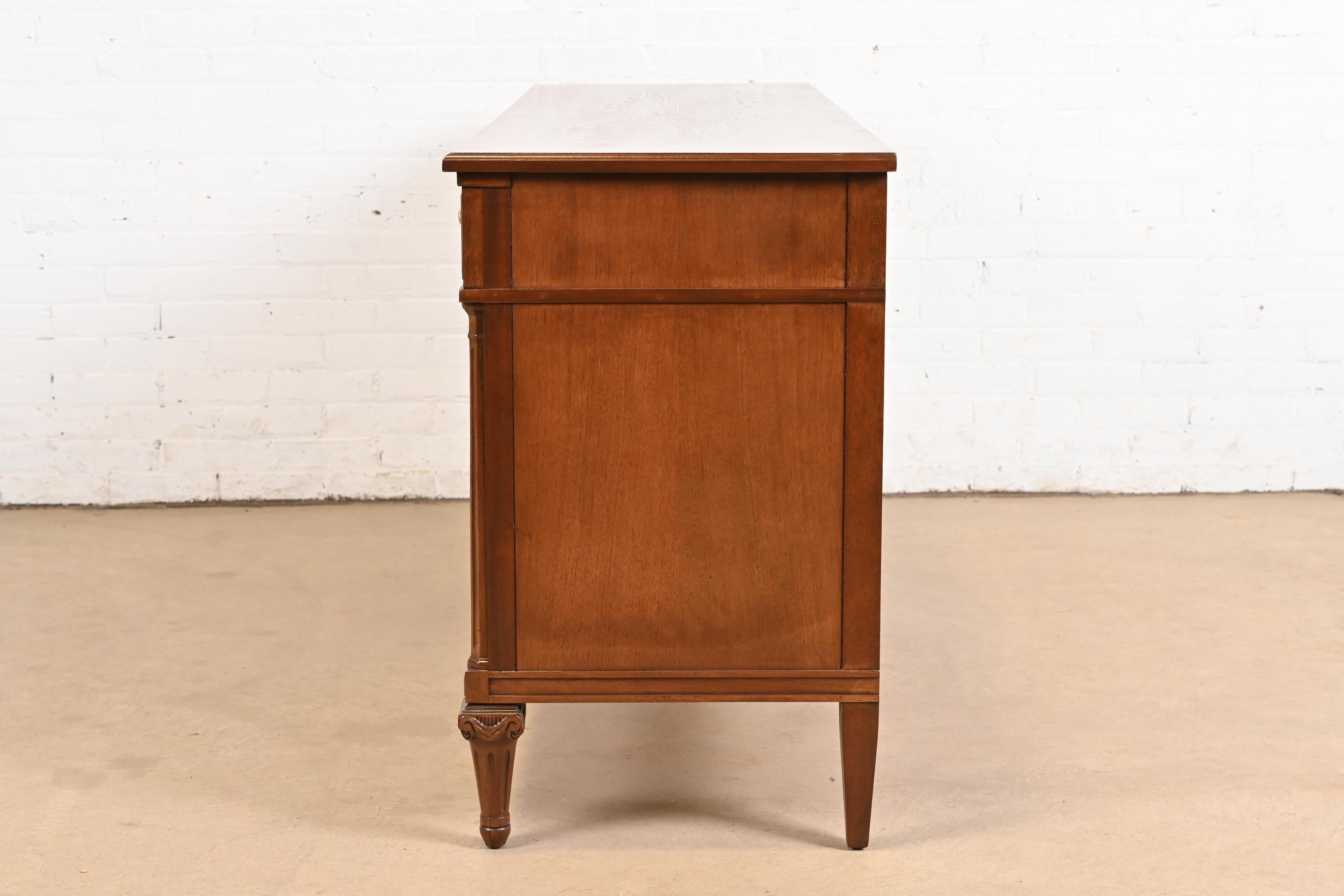Henredon French Regency Louis XVI Mahogany Long Dresser or Credenza, Refinished For Sale 5