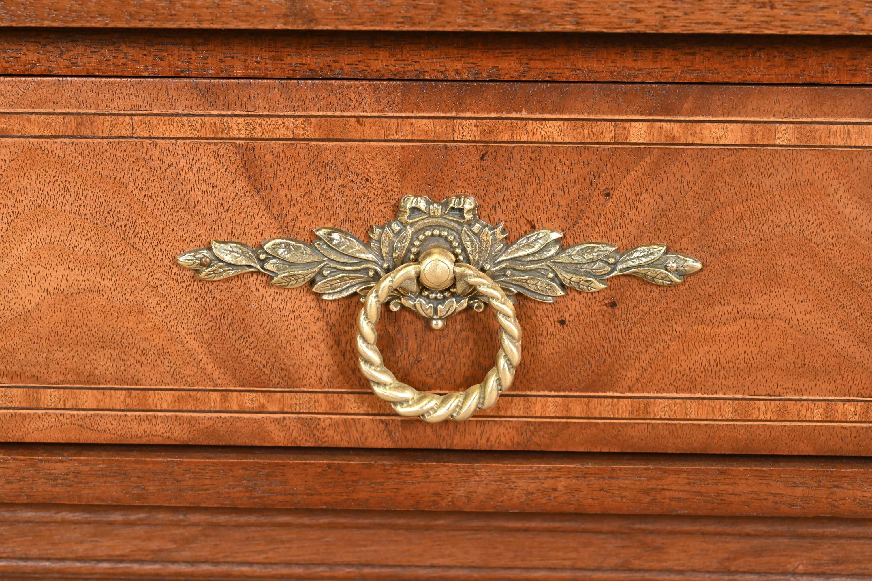 Henredon French Regency Louis XVI Mahogany Long Dresser or Credenza, Refinished For Sale 2
