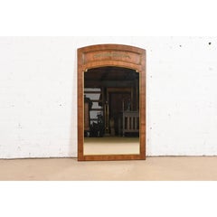 Henredon French Regency Louis XVI Walnut and Brass Wall Mirror, Circa 1970s