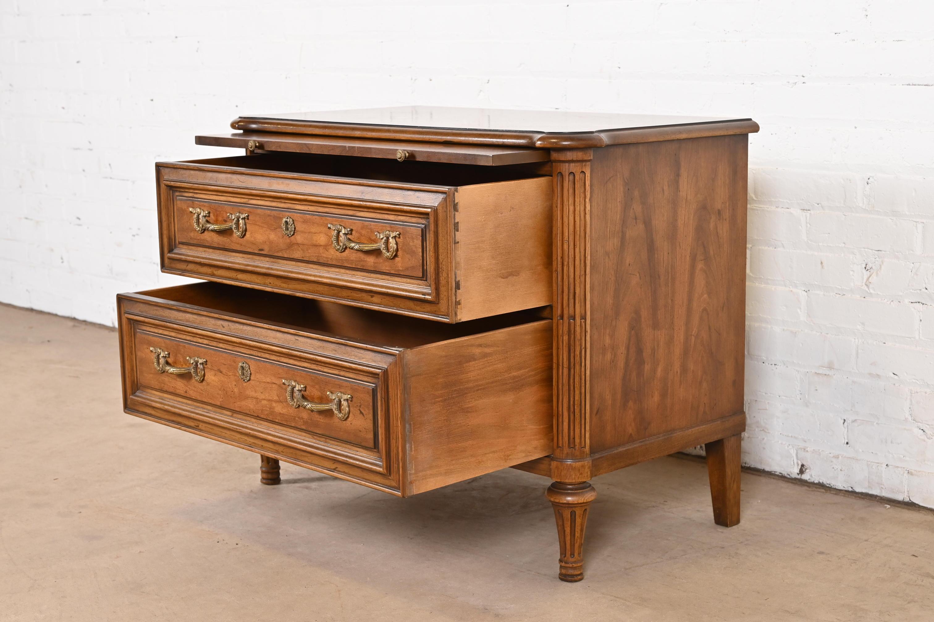 Henredon French Regency Louis XVI Walnut Chest of Drawers or Nightstand, 1960s 4