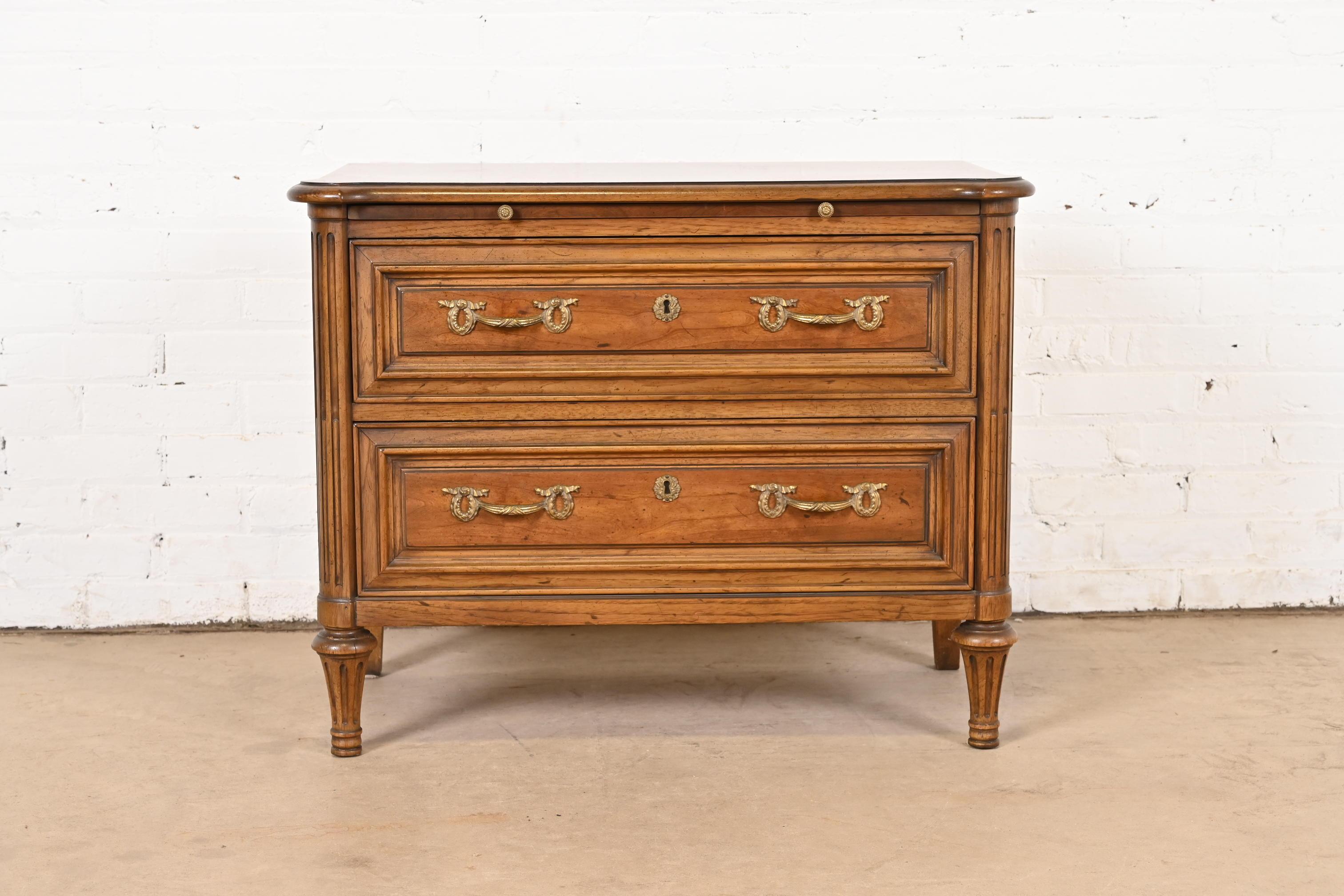 American Henredon French Regency Louis XVI Walnut Chest of Drawers or Nightstand, 1960s
