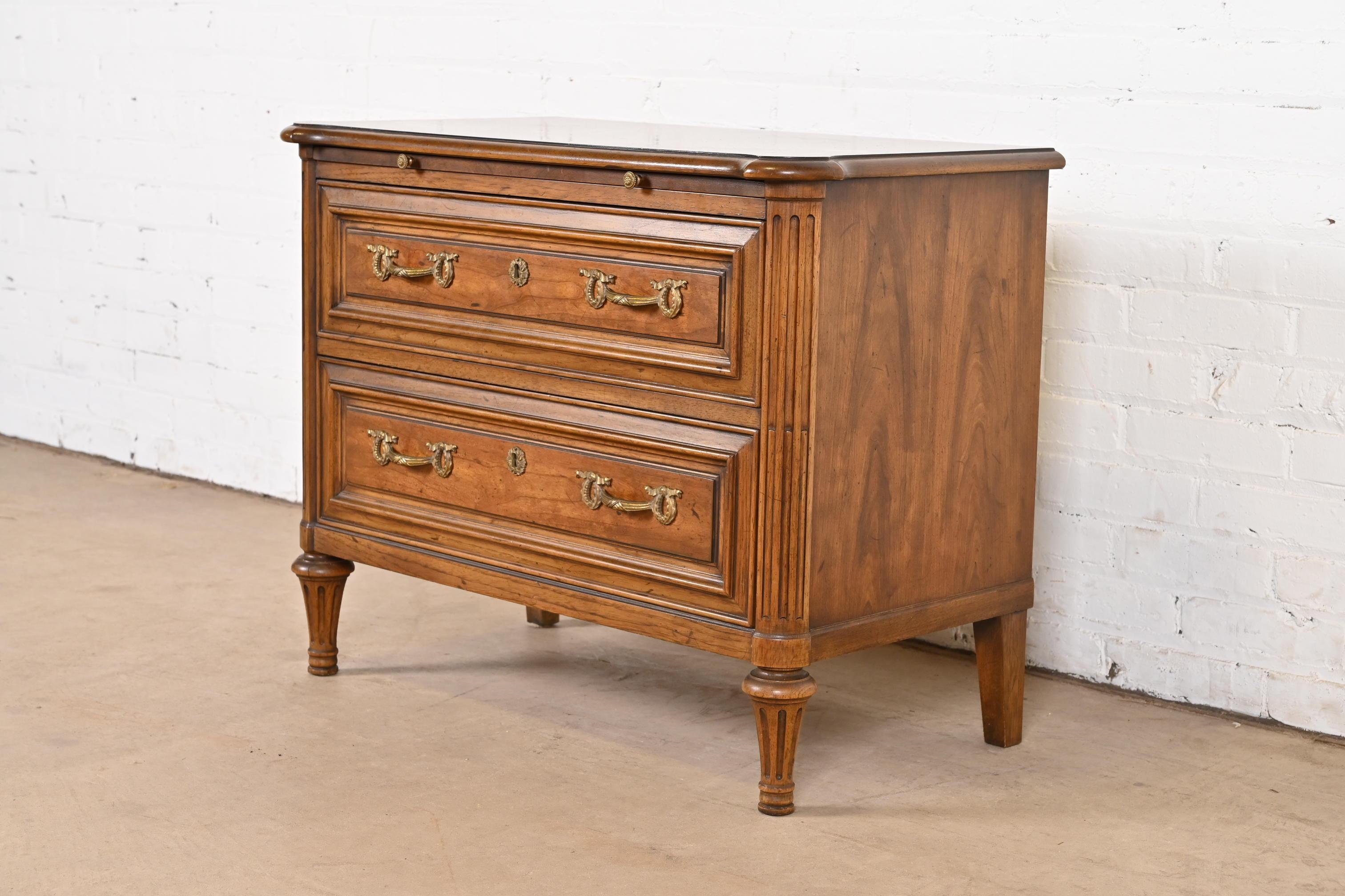 Mid-20th Century Henredon French Regency Louis XVI Walnut Chest of Drawers or Nightstand, 1960s