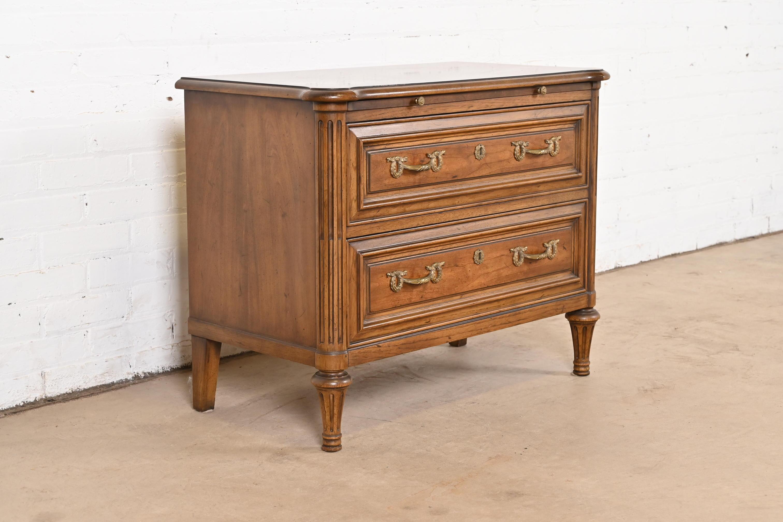 Henredon French Regency Louis XVI Walnut Chest of Drawers or Nightstand, 1960s 1