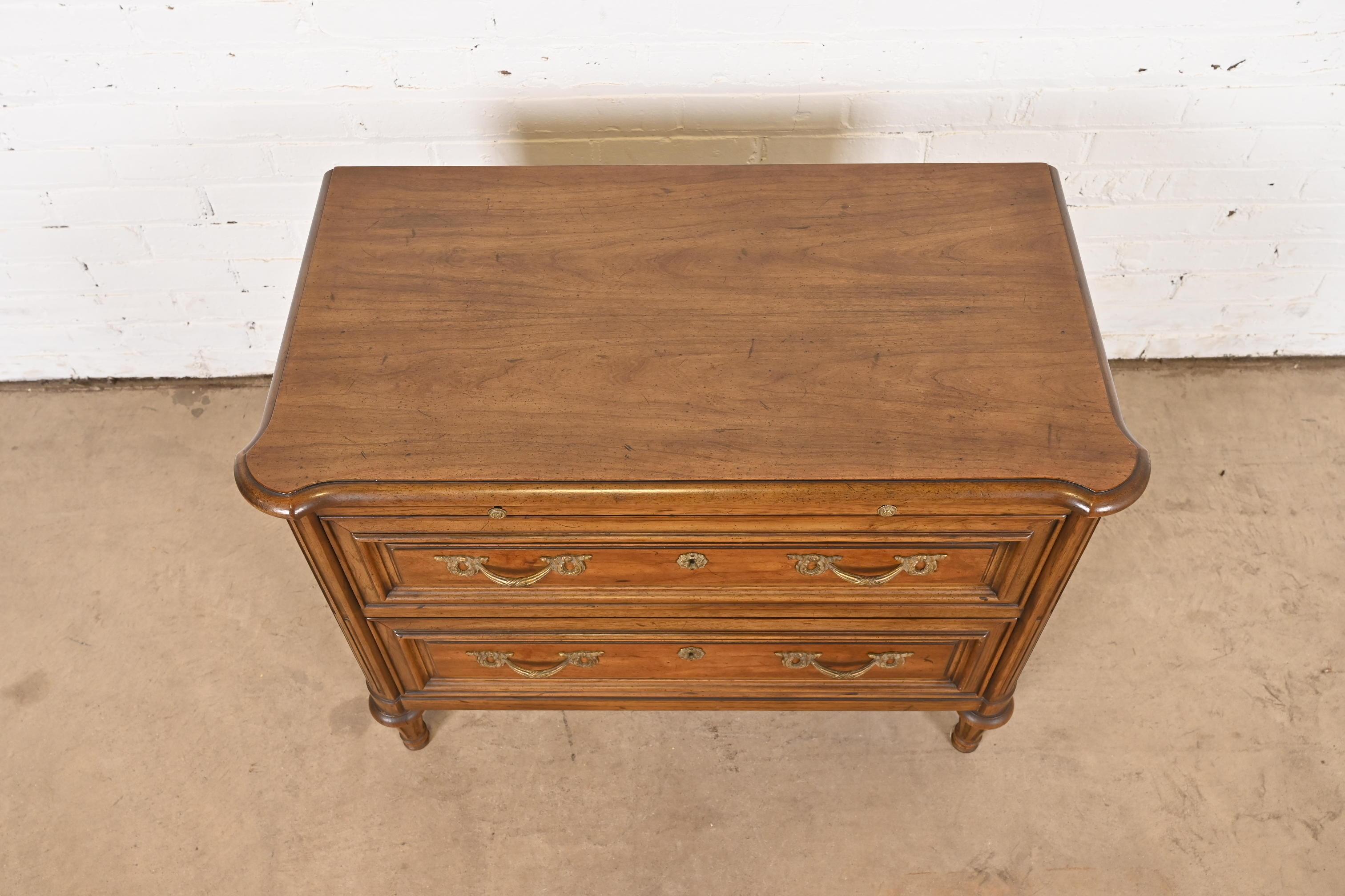 Henredon French Regency Louis XVI Walnut Chest of Drawers or Nightstand, 1960s 2