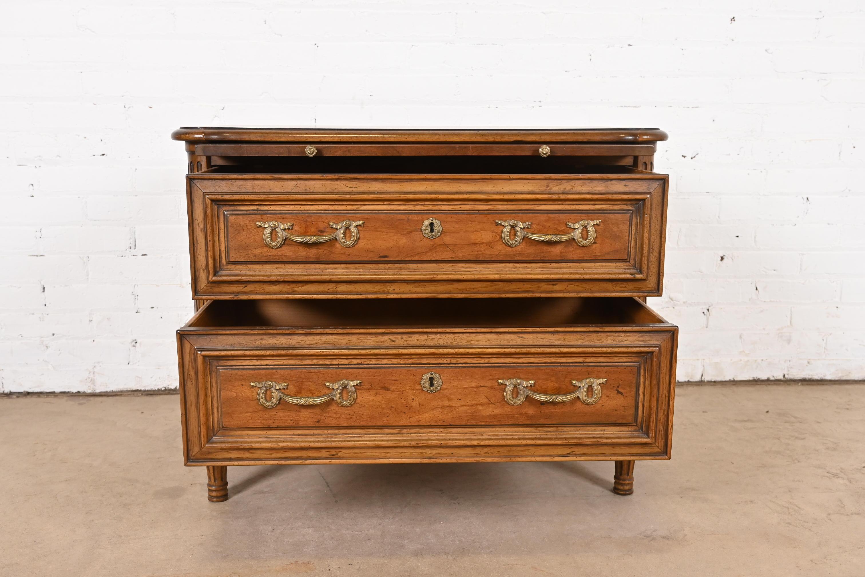 Henredon French Regency Louis XVI Walnut Chest of Drawers or Nightstand, 1960s 3