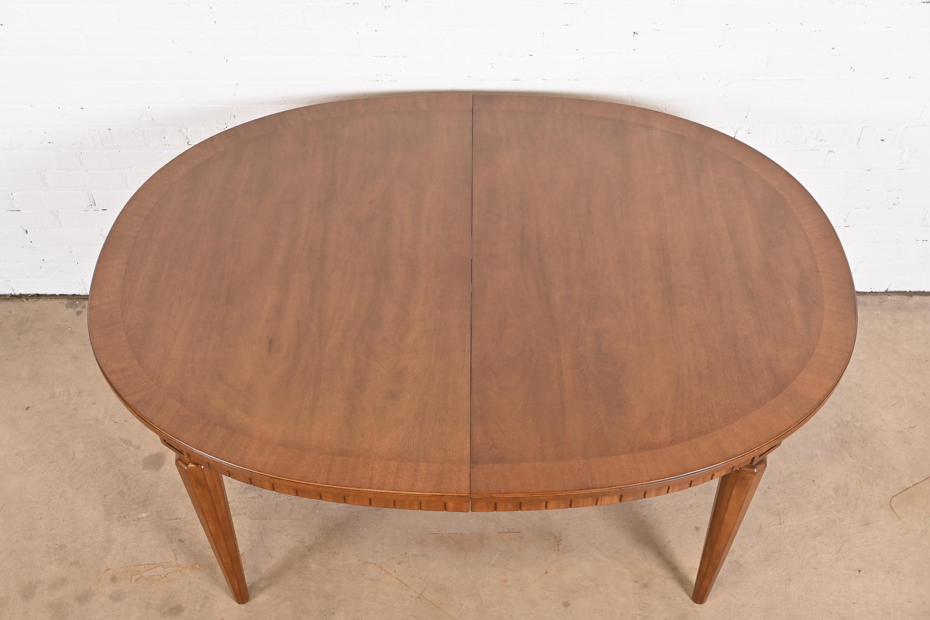 Henredon French Regency Louis XVI Walnut Extension Dining Table, Refinished 6