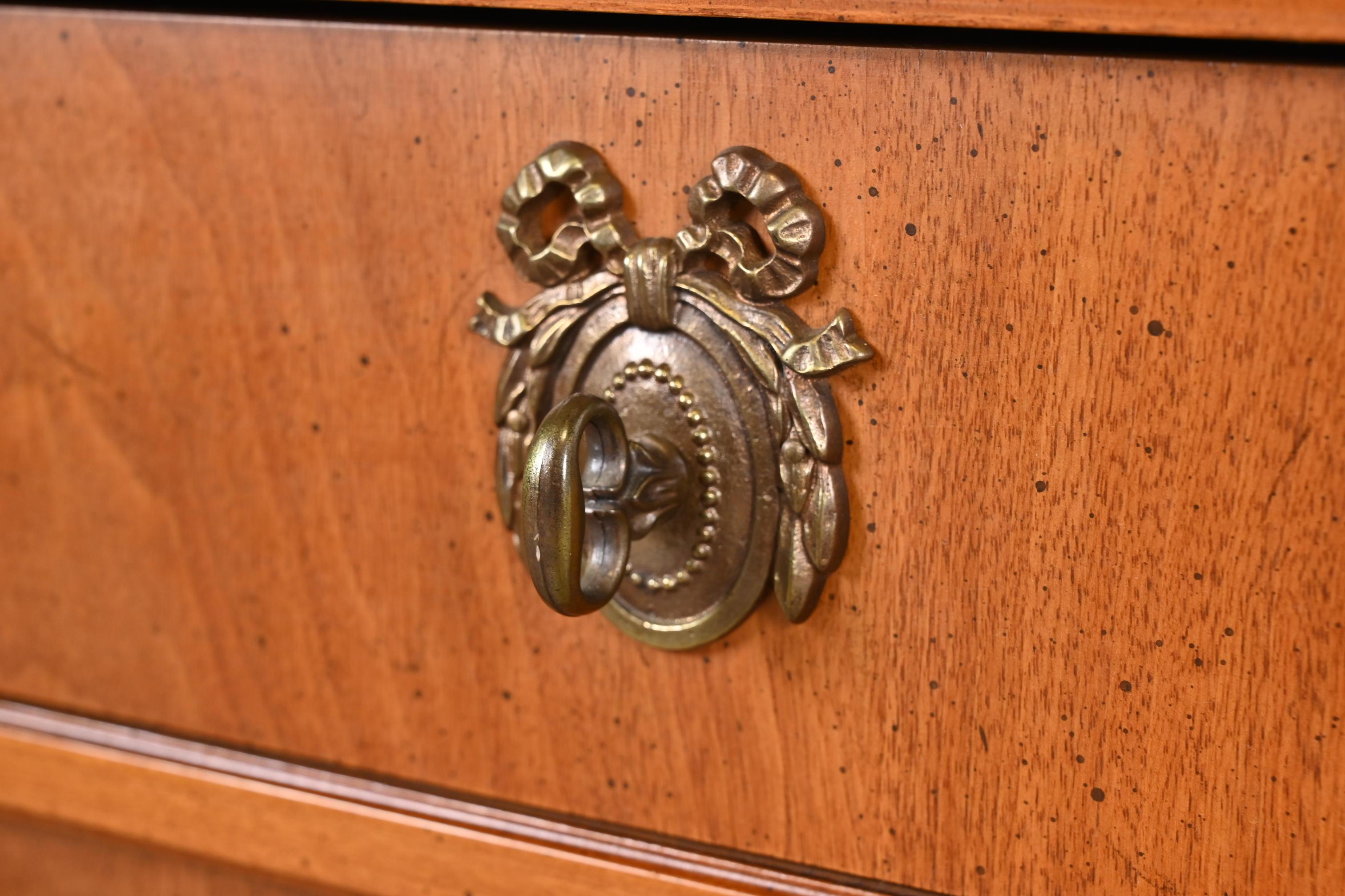 Henredon French Regency Louis XVI Walnut Sideboard Credenza or Bar Cabinet For Sale 6