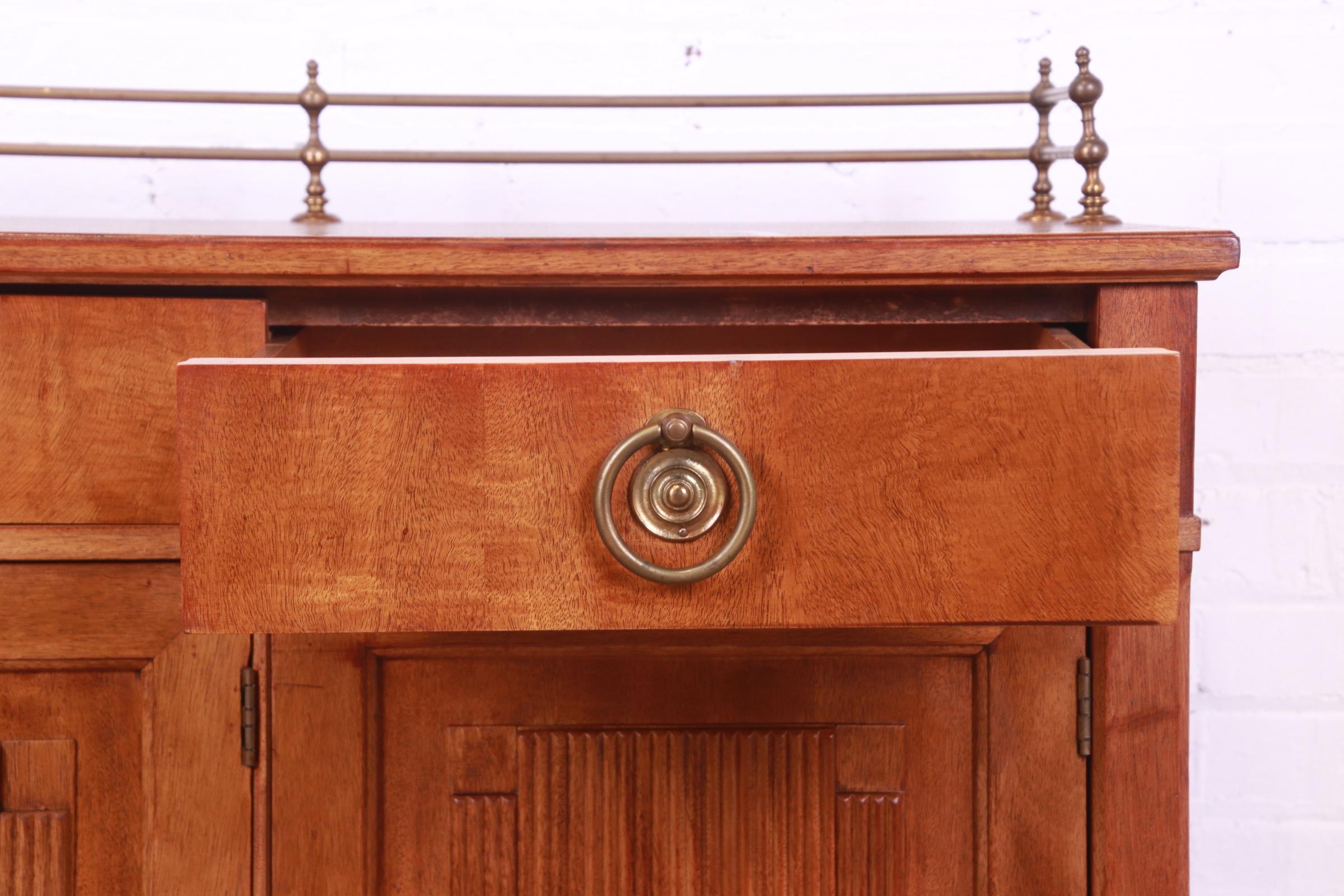 Henredon French Regency Louis XVI Walnut Sideboard or Bar Cabinet, Circa 1960s 3