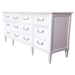 Henredon French Regency Louis XVI White Lacquered Dresser or Credenza, Restored