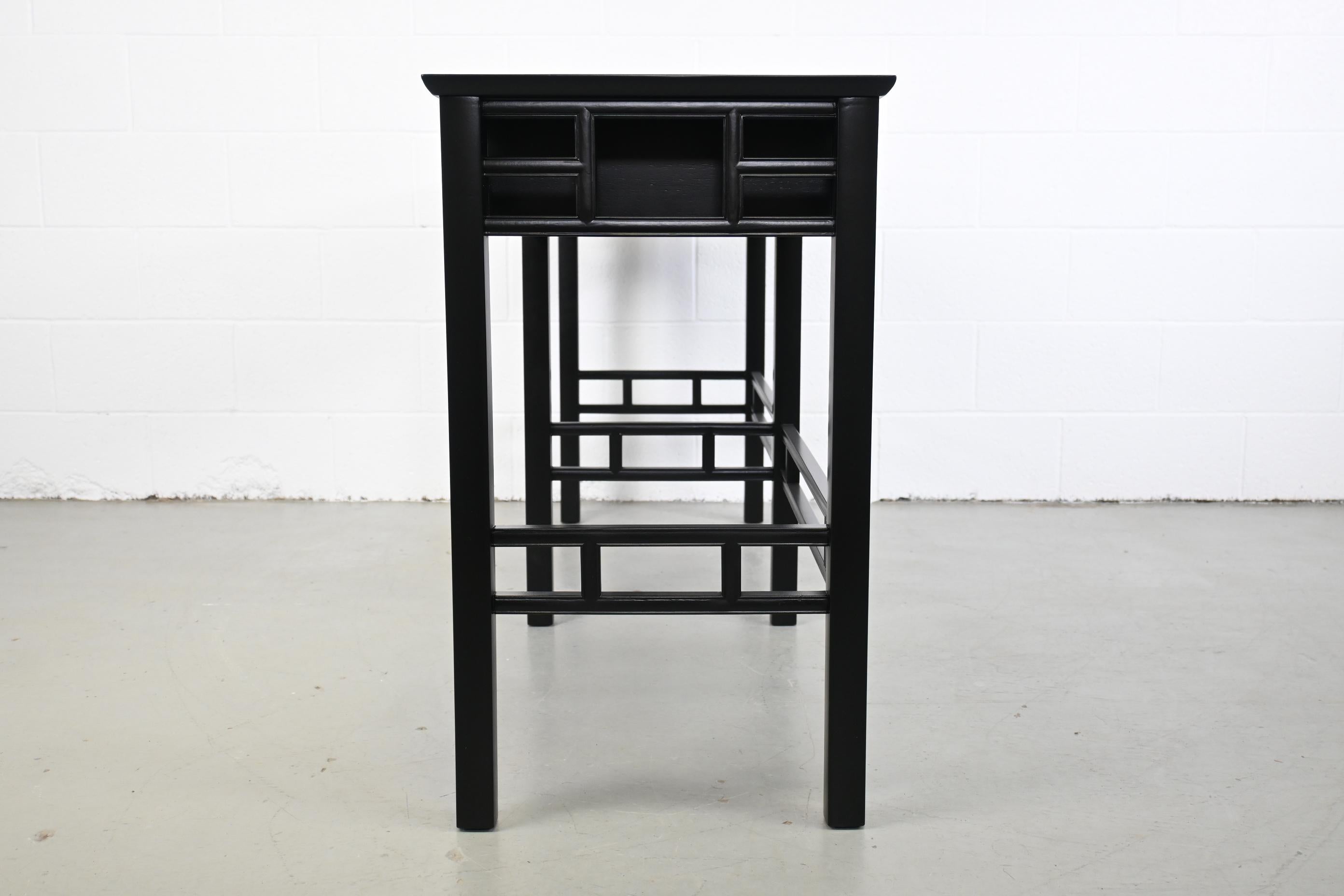 Henredon Furniture Black Lacquered Console Table 2