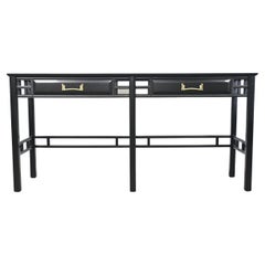 Henredon Furniture Black Lacquered Console Table