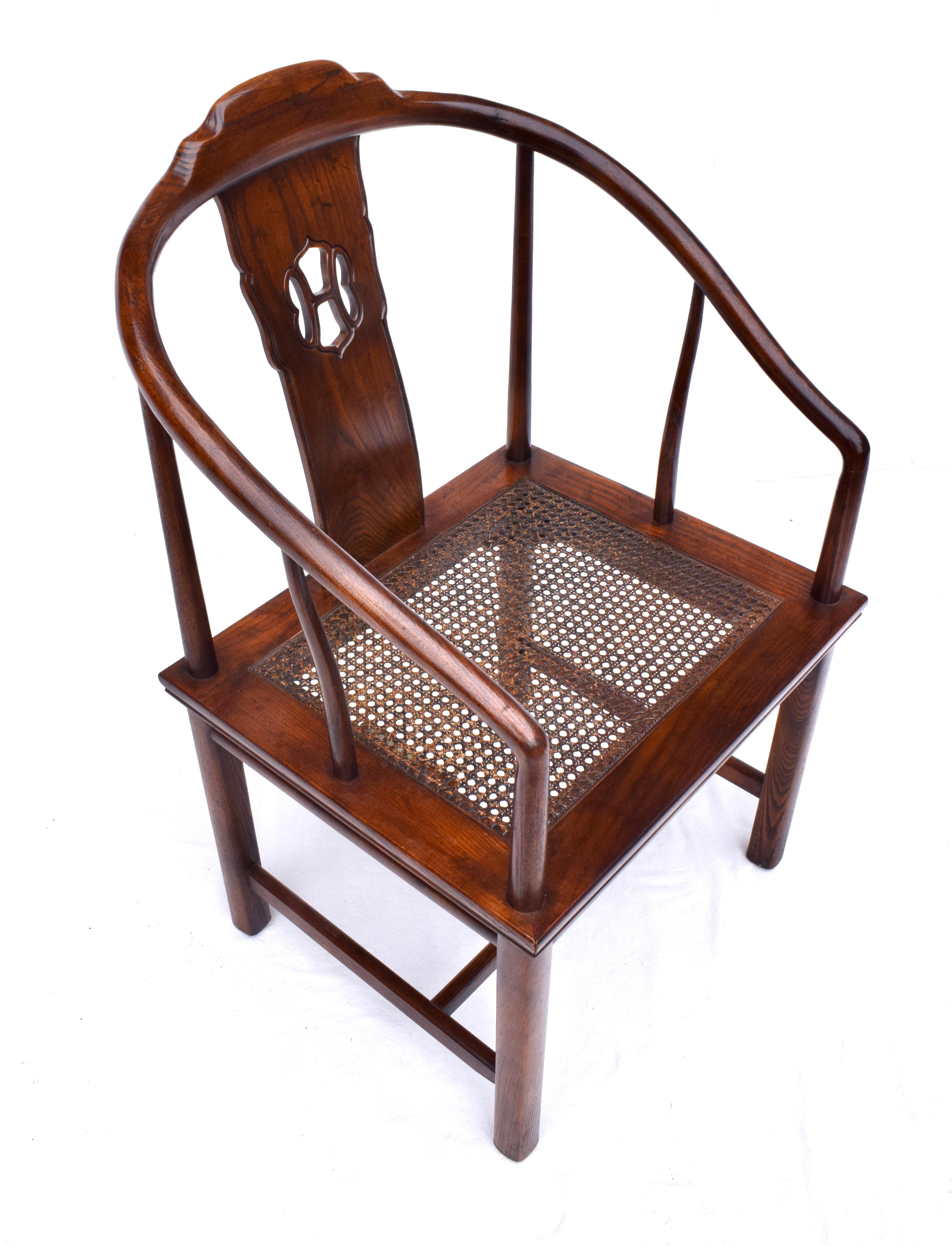 Henredon Furniture Caned Horseshoe Dining Chairs For Sale 3