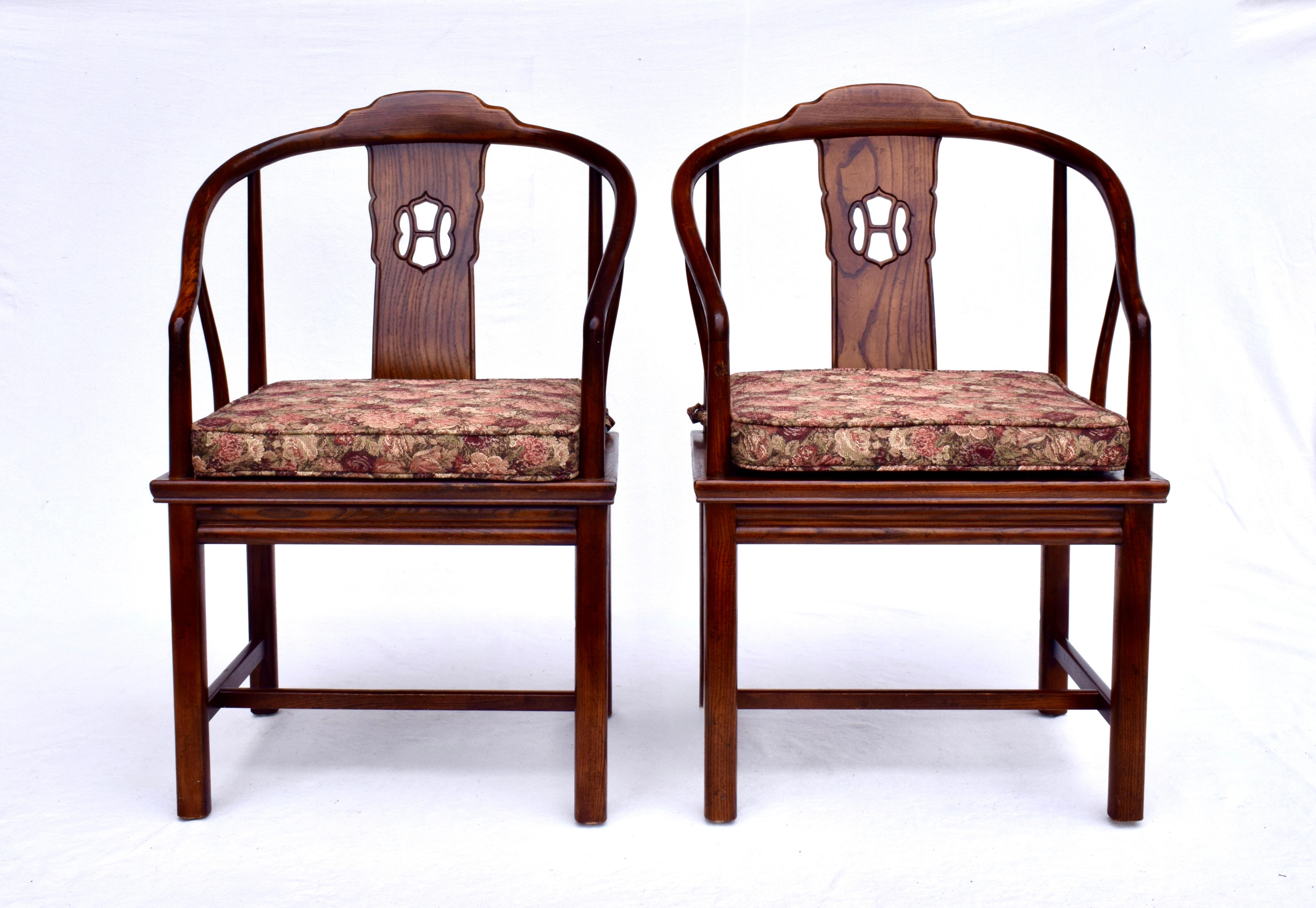American Henredon Furniture Caned Horseshoe Dining Chairs For Sale