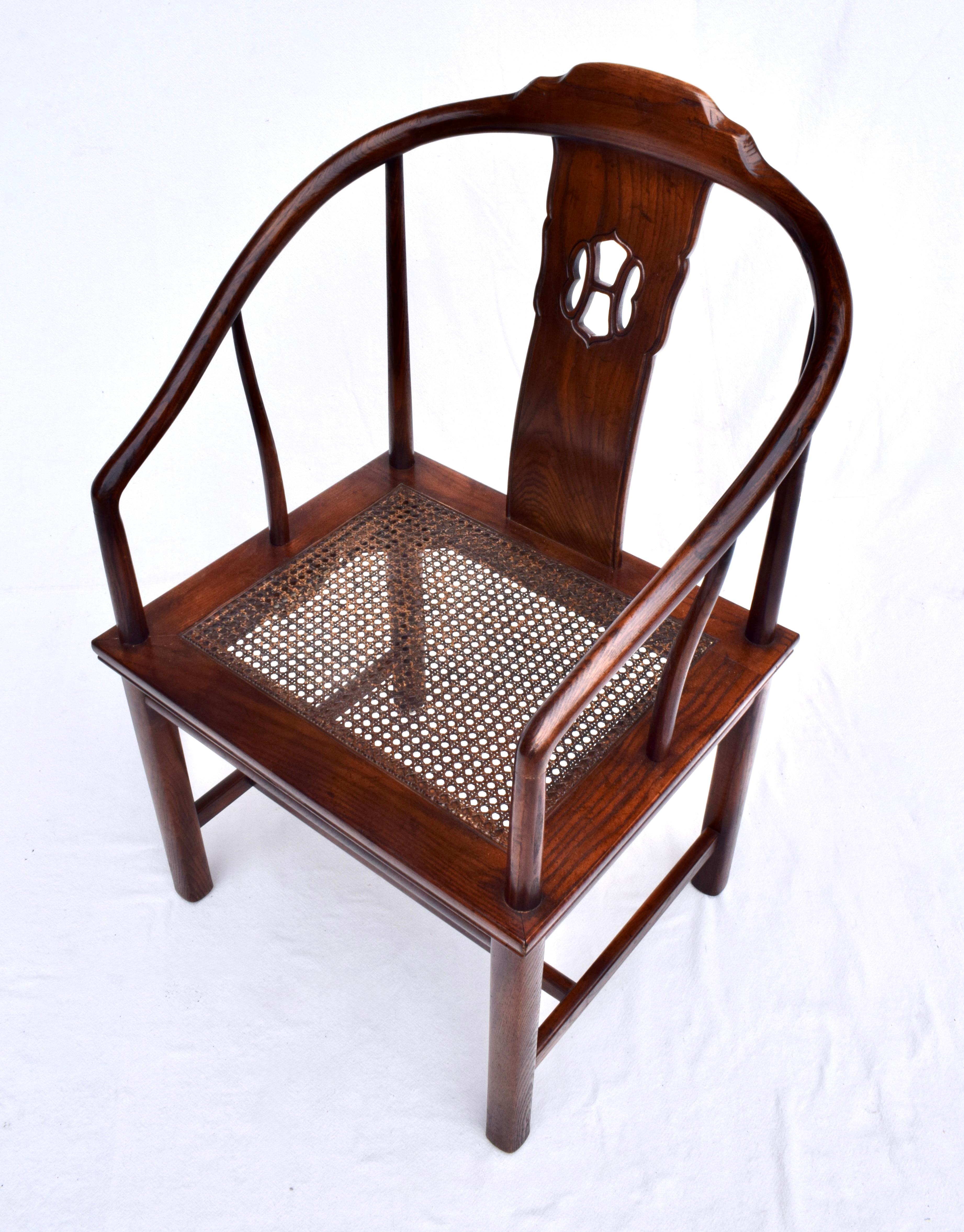 Henredon Furniture Caned Horseshoe Dining Chairs For Sale 2